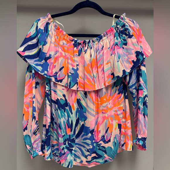 Lilly Pulitzer Dee Top, Multi Off Tropic, M, EUC - Picture 2 of 6
